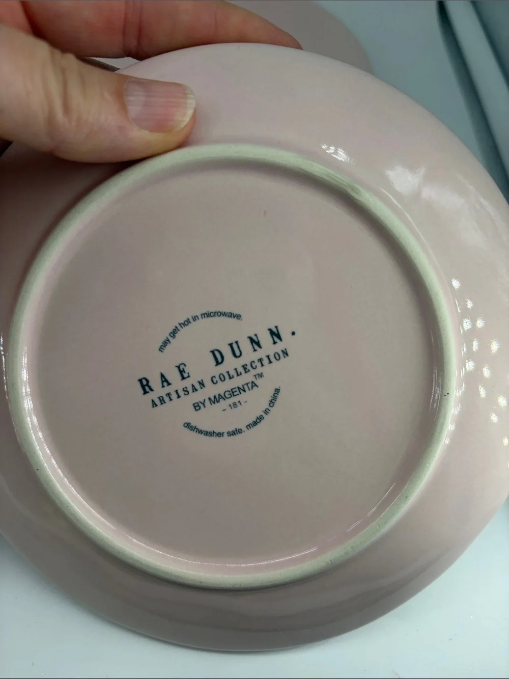 Rae Dunn Pink 'Cherry On Top' Dessert Plates - Red Cherry Design 6”